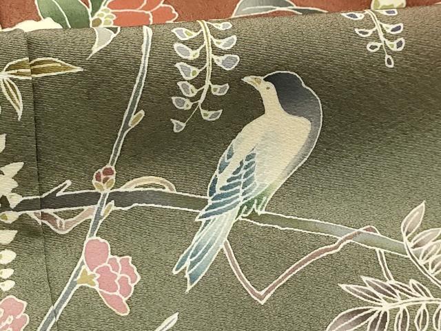 平和屋着物■訪問着　花鳥文　暈し染め　正絹　逸品　AABH6301sx
