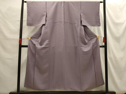 平和屋着物■上質な色無地　紋意匠　鳩羽鼠色　正絹　逸品　AABH6302sx
