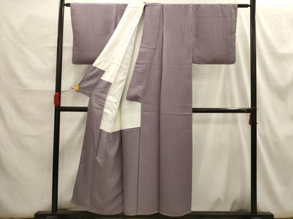 平和屋着物■上質な色無地　紋意匠　鳩羽鼠色　正絹　逸品　AABH6302sx
