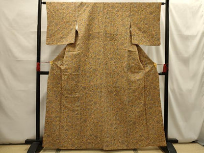 平和屋着物■上質な小紋　花宝尽くし　鬼しぼ縮緬　正絹　逸品　AABH6312sx