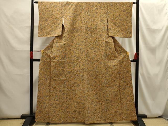 平和屋着物■上質な小紋　花宝尽くし　鬼しぼ縮緬　正絹　逸品　AABH6312sx