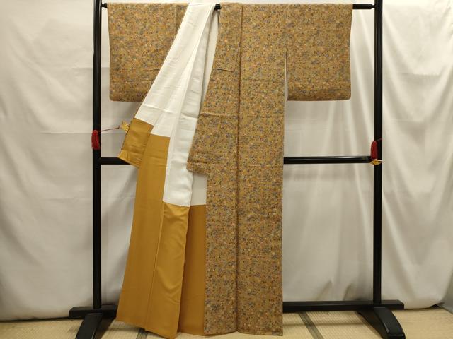 平和屋着物■上質な小紋　花宝尽くし　鬼しぼ縮緬　正絹　逸品　AABH6312sx