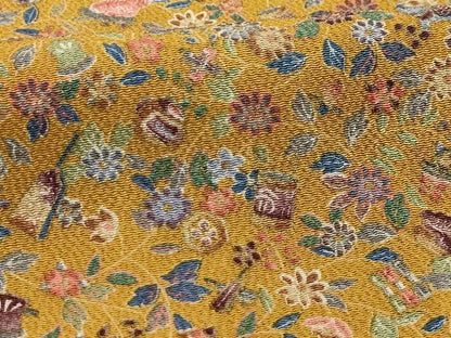 平和屋着物■上質な小紋　花宝尽くし　鬼しぼ縮緬　正絹　逸品　AABH6312sx