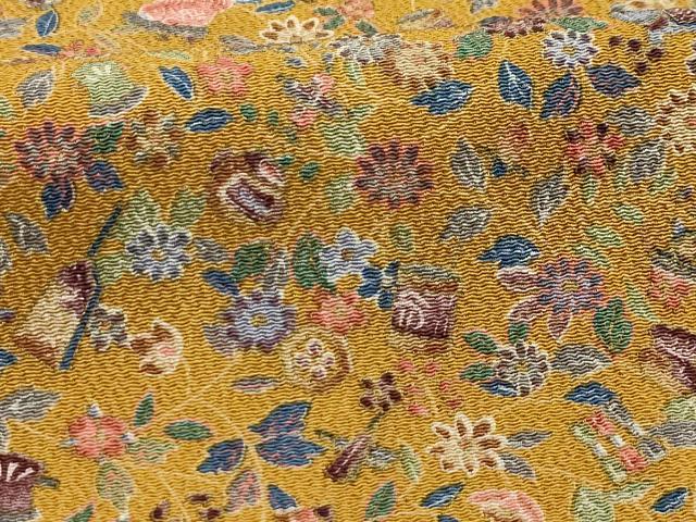 平和屋着物■上質な小紋　花宝尽くし　鬼しぼ縮緬　正絹　逸品　AABH6312sx