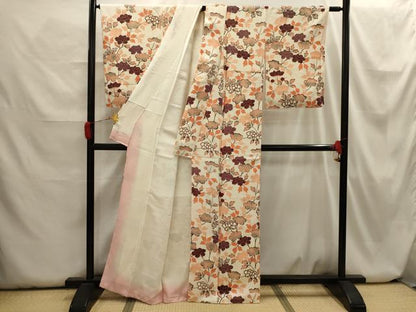 平和屋着物■上質な小紋　枝花文　正絹　逸品　AABH6313sx