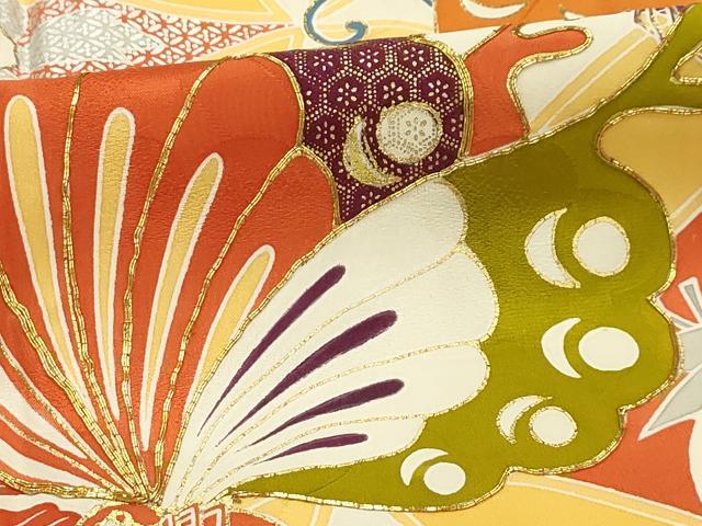平和屋着物□豪華振袖 七宝花蝶文 金銀彩 正絹 逸品 AABH6319sx