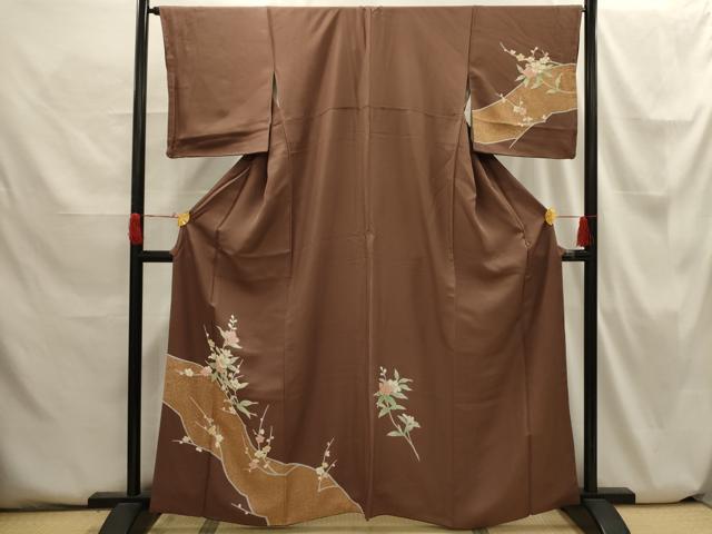 平和屋着物■訪問着　枝花文　金彩　正絹　逸品　AABH6321sx
