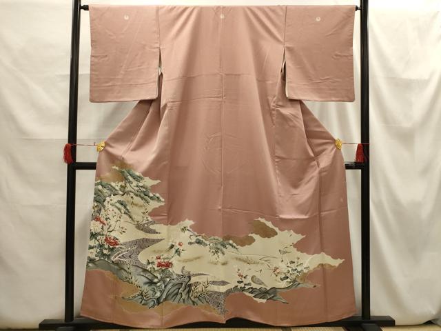 平和屋着物■豪華色留袖　雲取花鳥文　金銀彩　正絹　逸品　AABH6323sx