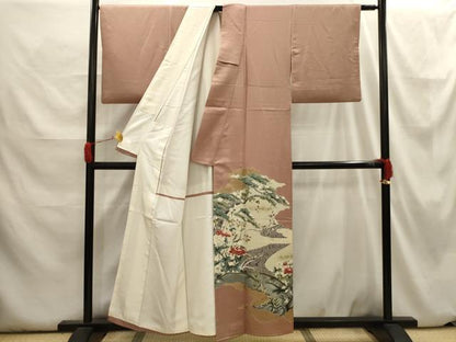 平和屋着物■豪華色留袖　雲取花鳥文　金銀彩　正絹　逸品　AABH6323sx