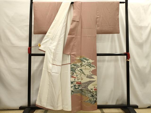 平和屋着物■豪華色留袖　雲取花鳥文　金銀彩　正絹　逸品　AABH6323sx