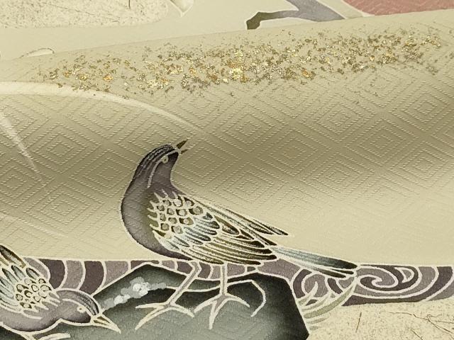 平和屋着物■豪華色留袖　雲取花鳥文　金銀彩　正絹　逸品　AABH6323sx
