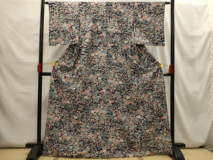 平和屋着物■上質な小紋 松竹梅風景文 正絹 逸品 AABH6324sx