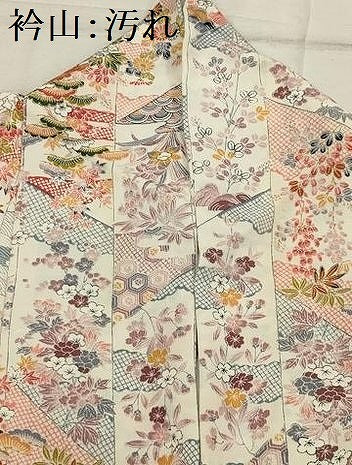 平和屋着物■上質な小紋　松竹梅風景文　正絹　逸品　AABH6325sx
