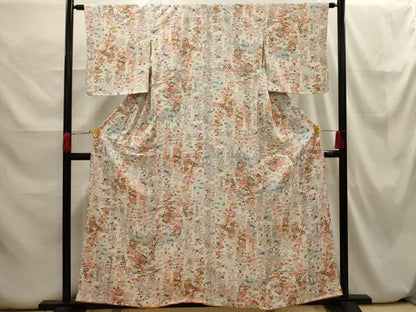 平和屋着物■上質な小紋　松竹梅風景文　正絹　逸品　AABH6325sx