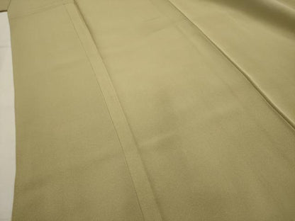 平和屋着物■上質な色無地　紋意匠　利久茶色　正絹　逸品　AABH6326sx