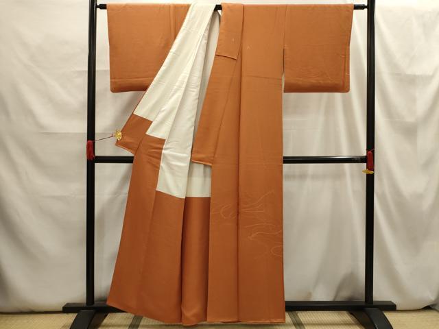 平和屋着物■無地絵羽訪問着　雲取結び紐地紋　正絹　逸品　AABH6329sx