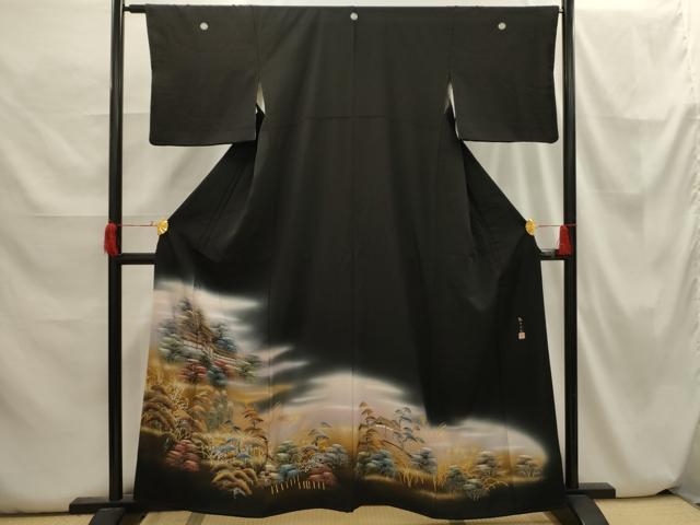 平和屋着物□豪華黒留袖 作家物 風景文 暈し染め 金銀彩