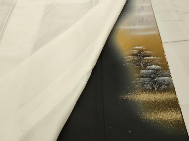 平和屋着物■豪華黒留袖　作家物　風景文　暈し染め　金銀彩　正絹　逸品　AABH6330sx