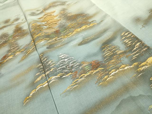平和屋着物■訪問着　風景文　暈し染め　正絹　逸品　AABH6331sx