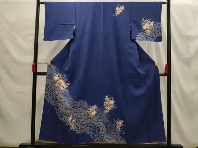 平和屋着物■訪問着　流水花束文　金彩　正絹　逸品　AABH6333sx