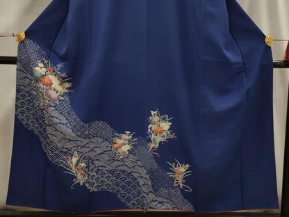 平和屋着物■訪問着　流水花束文　金彩　正絹　逸品　AABH6333sx