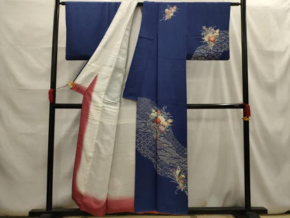 平和屋着物■訪問着　流水花束文　金彩　正絹　逸品　AABH6333sx