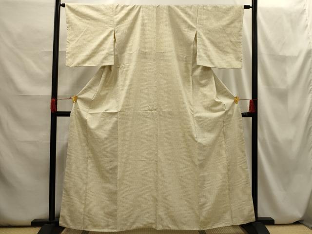 平和屋着物■上質な紬 幾何学文様 正絹 逸品 AABH6335sx