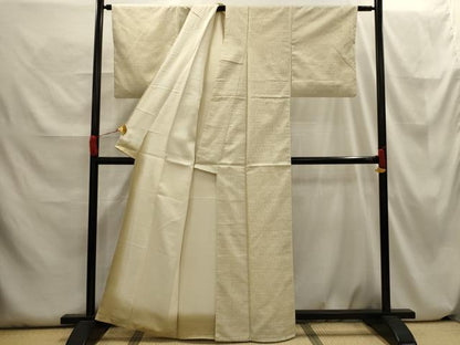 平和屋着物■上質な紬 幾何学文様 正絹 逸品 AABH6335sx