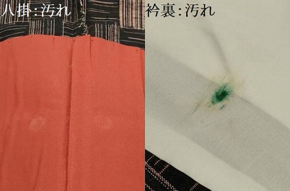 平和屋着物■上質な紬　網代文様　胴抜き仕立て　正絹　逸品　AABH6337sx