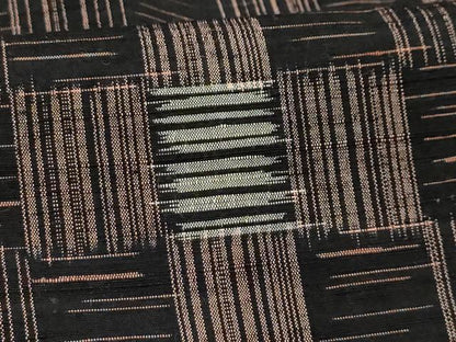 平和屋着物■上質な紬　網代文様　胴抜き仕立て　正絹　逸品　AABH6337sx