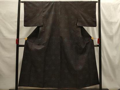 平和屋着物■上質な紬　亀甲花文　正絹　逸品　AABH6339sx
