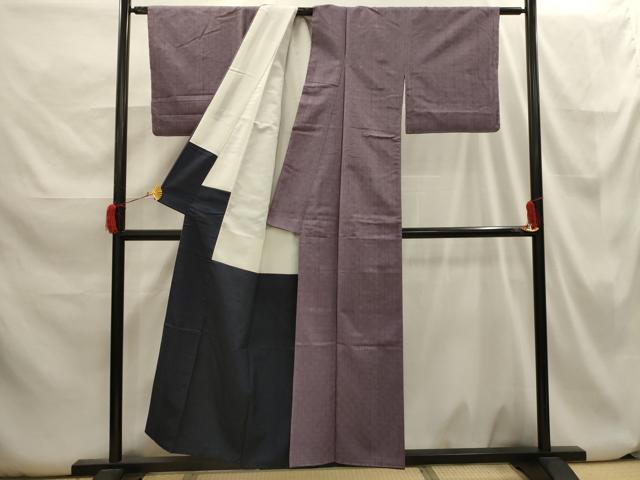 平和屋着物■上質な紬　菱地紋　正絹　逸品　AABH6341sx