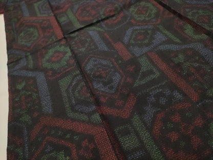 平和屋着物■上質な紬　亀甲花文　正絹　逸品　AABH6342sx