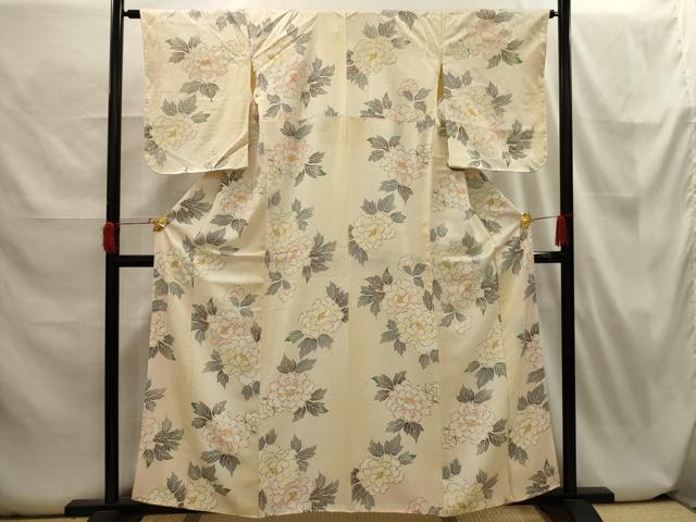 平和屋着物■上質な小紋　草花文　正絹　逸品　AABH6343sx