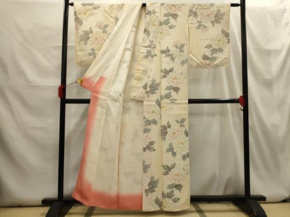 平和屋着物■上質な小紋　草花文　正絹　逸品　AABH6343sx