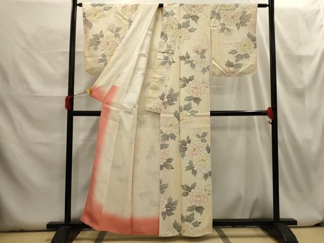平和屋着物■上質な小紋　草花文　正絹　逸品　AABH6343sx