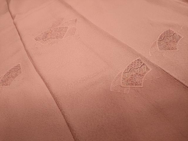 平和屋着物■訪問着　中国三大刺繍　スワトウ刺繍　汕頭刺繍　地紙重ね花文　暈し染め　正絹　逸品　AABH6351sx