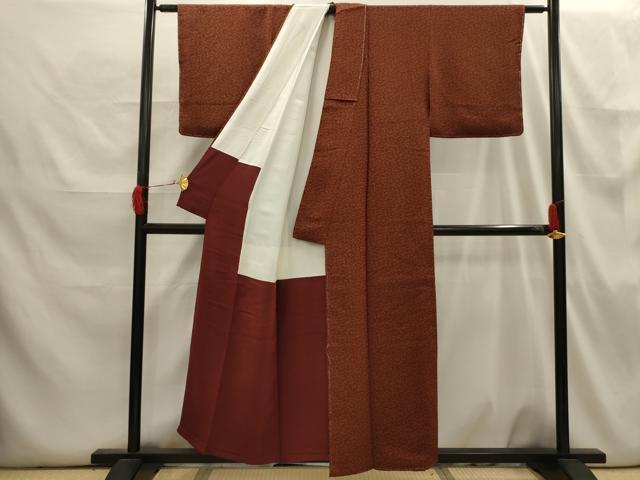 平和屋着物■上質な小紋　舞花文　正絹　逸品　AABH6352sx