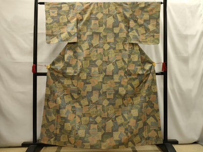 平和屋着物■上質な小紋 色紙重ね文 正絹 逸品 AABH6355sx