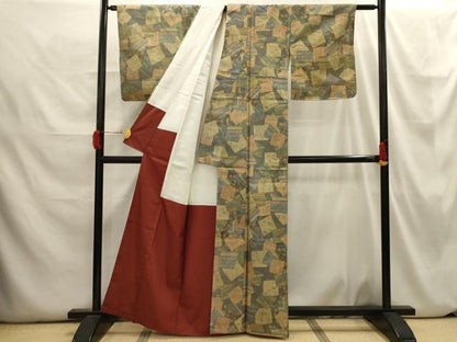 平和屋着物■上質な小紋 色紙重ね文 正絹 逸品 AABH6355sx