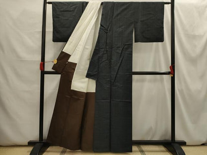 平和屋着物■本場大島紬 菱文 正絹 逸品 AABH6362sx
