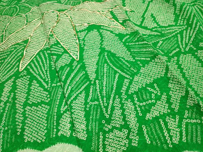 平和屋着物■訪問着 駒刺繍 絞り 笹の葉文 正絹 逸品 AABH6363sx