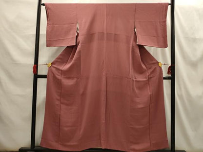 平和屋着物■上質な色無地 紋意匠 紅檜皮色 正絹 逸品 AABH6375sx