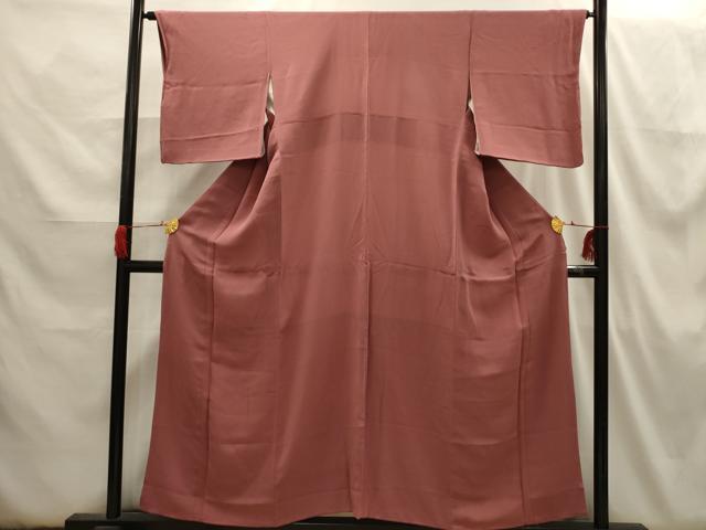 平和屋着物■上質な色無地 紋意匠 紅檜皮色 正絹 逸品 AABH6375sx