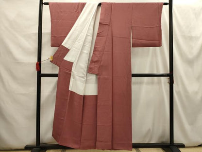 平和屋着物■上質な色無地 紋意匠 紅檜皮色 正絹 逸品 AABH6375sx