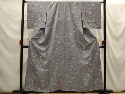 平和屋着物■上質な小紋 花蝶文 正絹 逸品 AABH6376sx