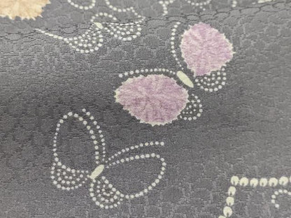 平和屋着物■上質な小紋 花蝶文 正絹 逸品 AABH6376sx