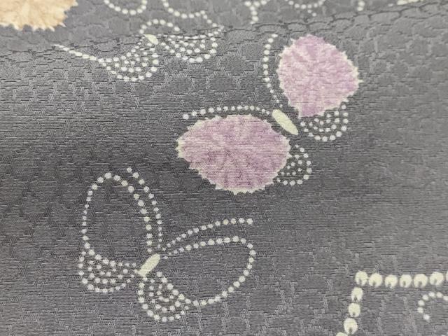 平和屋着物■上質な小紋 花蝶文 正絹 逸品 AABH6376sx