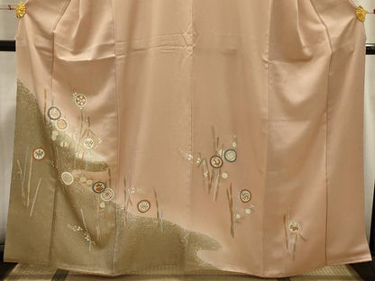 平和屋着物■訪問着 駒刺繍 木賊色 宝尽くし 暈し染め 金彩 正絹 逸品 AABH6379sx
