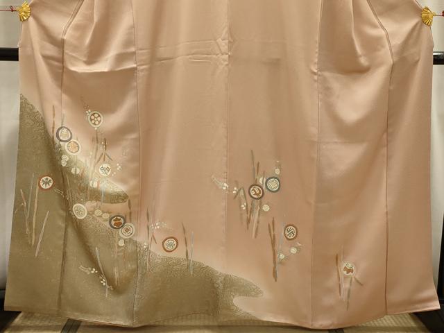 平和屋着物■訪問着 駒刺繍 木賊色 宝尽くし 暈し染め 金彩 正絹 逸品 AABH6379sx